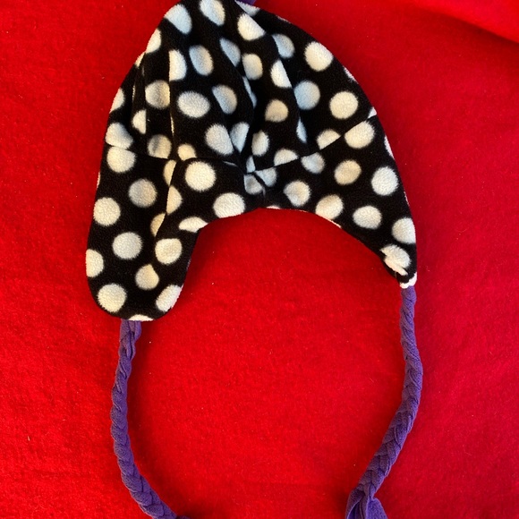 Kids winter fleece hat beanie white and black - Picture 2 of 4